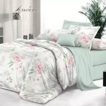 комплект постельного белья Эльф De Luxe сатин дуэт: под.143х215см 2шт, прост.220х240 см, нав.50х70см 2шт,100% хл, 115г/м2, Альбина