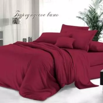 Комплект постельного белья Эльф De Luxe Бургундское вино, 1.5-сп, сатин, хлопок 120гр/м2