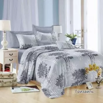 Комплект постельного белья Эльф Satin collection Гризайль, Евро, нав. 70х70 см, микросатин