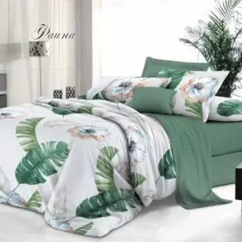 Комплект постельного белья Эльф De Luxe Фаина, Евро, нав. 50х70 см, сатин