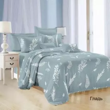 Комплект постельного белья Эльф Satin collection Гладь, Евро, микросатин, бамбук/полиэстер