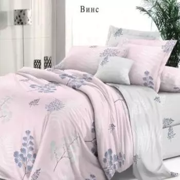 Комплект постельного белья Эльф De Luxe Винс, Евро, сатин, хлопок 115гр/м2