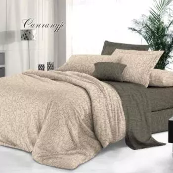 Комплект постельного белья Эльф De Luxe Сингапур, Дуэт, нав. 50х70 см, сатин