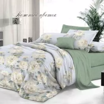 Комплект постельного белья Эльф De Luxe Нежный цветок, Дуэт, сатин, хлопок 115гр/м2