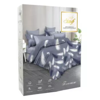 комплект постельного белья Эльф De Luxe сатин дуэт: под 143х215см 2шт, прост 220х240см, нав 70х70см 2шт, 100%хл, 115г/м2, Плюмаж