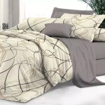 Комплект постельного белья Эльф De Luxe Изящные линии, 2-сп, нав. 70х70 см, сатин