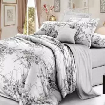 комплект постельного белья ЭЛЬФ De Luxe сатин дуэт: под.143х215см-2шт, прост.220х240см, нав.50х70см-2шт, 100%хл, 115гр/м2, Бессан