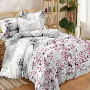 Комплект постельного белья Эльф Domovita Белая цапля, Евро, нав. 70х70 см, бязь