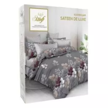 Комплект постельного белья Эльф De Luxe Оксана, Евро, нав. 2 шт, сатин