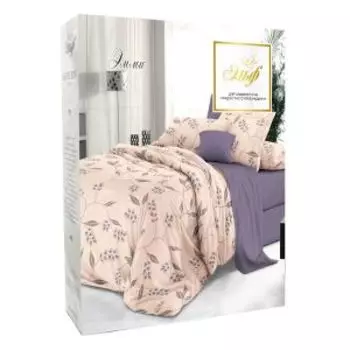 Комплект постельного белья Эльф De Luxe Эмми, Евро, сатин, хлопок 115гр/м2