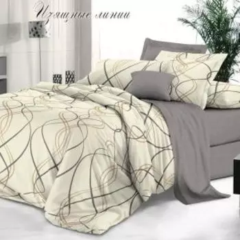 Комплект постельного белья Эльф De Luxe Изящные линии, Дуэт, сатин, хлопок 115гр/м2