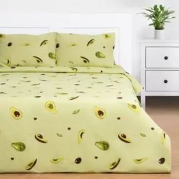 Комплект постельного белья Этель Авокадо, Евро, нав. 50х70 см, бязь, хлопок 125г/м