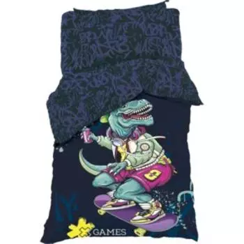 комплект постельного белья ЭТЕЛЬ бязь 1,5-сп: под 143х215, прост 150х214, нав 50х70-1шт, 100%хл, 125г/м2, Xgames