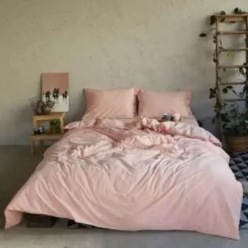 Комплект постельного белья Этель, Евро, нав. 50х70 см, жатый хлопок, розовый