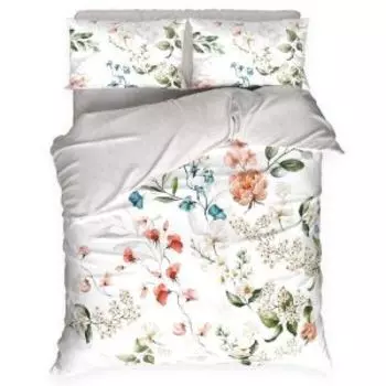 Комплект постельного белья Этель Flower time, Евро, поплин