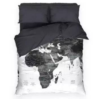 Комплект постельного белья Этель Geography, 1.5-сп, поплин, хлопок 125г/м2