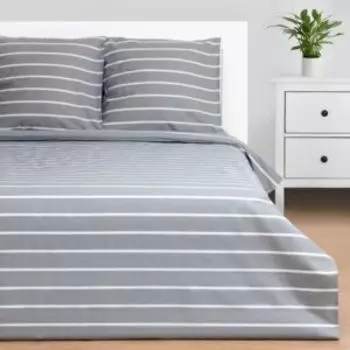 Комплект постельного белья Этель Gray stripes, Евро, нав. 70х70 см, поплин