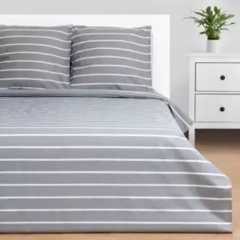 Комплект постельного белья Этель Gray stripes, 1.5-сп, нав. 70х70 см, поплин