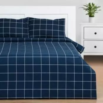 Комплект постельного белья Этель Клетка, Евро, нав. 50х70 см, бязь, хлопок 125г/м