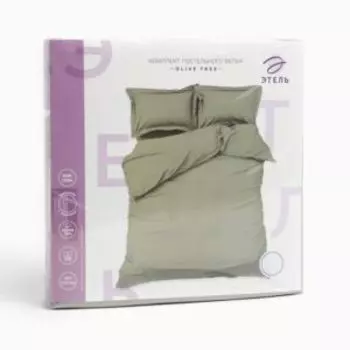 комплект постельного белья ЭТЕЛЬ мако-сатин 2-сп: под 175х215, прост 200х215, нав 50х70-2шт, 100%хл, 114г/м2, Olive tree