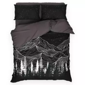 Комплект постельного белья Этель Полярная ночь, Евро, поплин