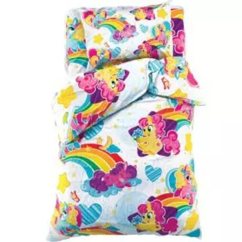 Комплект постельного белья Этель Радужные пони, 1.5-сп, бязь, 100% хлопок