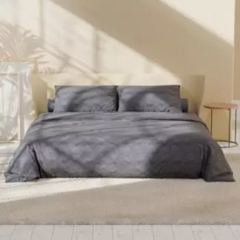Комплект постельного белья LoveLife dark gray, Евро, нав. 50х70 см, микрофибра, 100% п/э