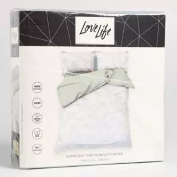 комплект постельного белья LOVELIFE сатин евро: под 200х217, прост 225х240, нав 50х70-2шт, 100%хл, 125г/м2, Magical dream