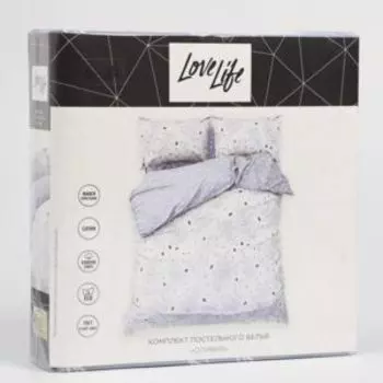 комплект постельного белья LOVELIFE сатин евро: под 200х217, прост 225х240, нав 50х70-2шт, 100%хл, 125г/м2, Оливия