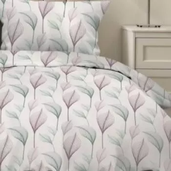 Комплект постельного белья Lovely Cottonika Листья, 1.5-сп, нав. 50х70 см, бязь