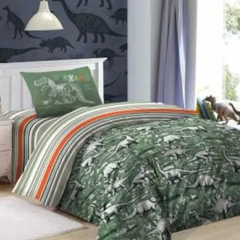 Комплект постельного белья Mona Liza Kids Dinosaurs, 1.5-сп, нав. 48х70 см, сатин