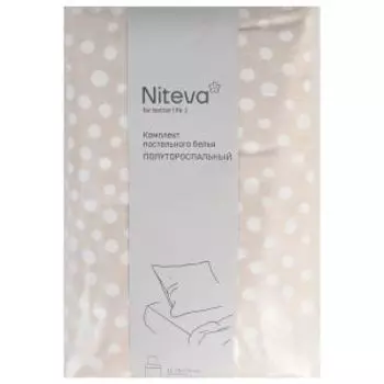 Комплект постельного белья Niteva, 1.5-сп, поплин, хлопок 112г/м2, диз 21247-1