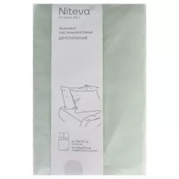 Комплект постельного белья Niteva, 2-сп, поплин, хлопок 112г/м2, базилик