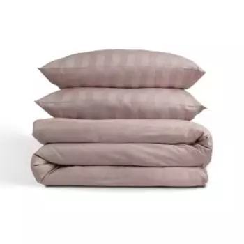 Комплект постельного белья Picassa Home Collection, Евро, страйп-сатин, светло-лиловый