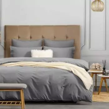 Комплект постельного белья Prime Prive Смоген, Евро, нав. 50х70 и 70х70см, сатин, темно-серый