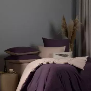 Комплект постельного белья SleepiX Юко, 1.5-сп, сатин, модал/бамбук, 110г/м2, фиолетовый/розовый