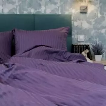 Комплект постельного белья Stripe, Дуэт, сиреневый, сатин-страйп