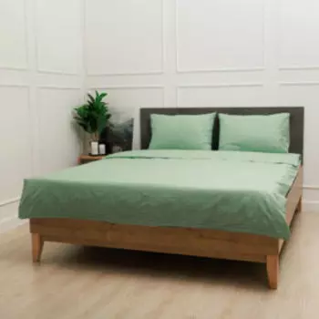 Комплект постельного белья Волшебная ночь Дымчатый зеленый, 2-сп, нав. 50х70 см, поплин