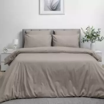 Комплект постельного белья Волшебная ночь, Евро, поплин, капучино