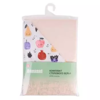 Комплект столового белья Фрукты, 2 шт, хлопок