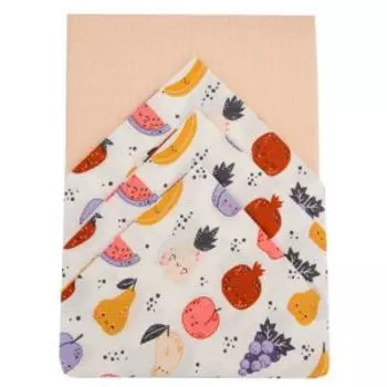 комплект столового белья Фрукты СТМ: скатерть 145х200см, салфетки 6шт 45х45см, 100% хлопок