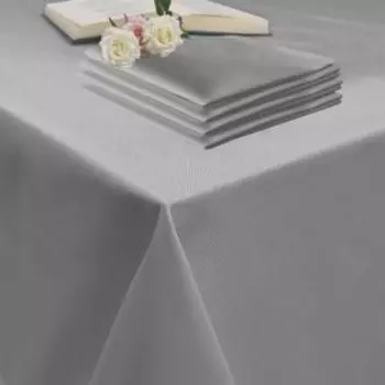 комплект столового белья GRAND STYLE: скатерть 220х140 см, салфетки 35х35 см, 4 шт, цвет серый, 100% п/э, тефлон