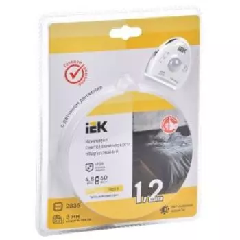 Комплект светодиодной подсветки IEK, 1.2 м, 4.8 Вт/м, IP20, 12В, 60 LED/м, 3000К + драйвер + выключатель