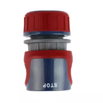 Коннектор для шланга 1/2 с аквастопом Fachmann Garten Experte, пластик