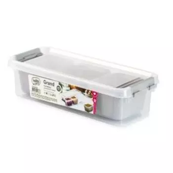 контейнер д/хранения HOBBY LIFE Grand серый 3 секции 11.3x27.3x6.2см, пластик