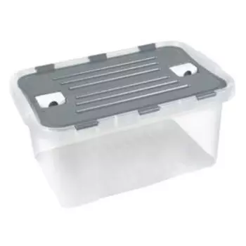 Контейнер для хранения Verde на защелках, 18 л, прозрачный