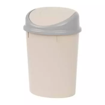 Контейнер для мусора Альтернатива, 8 л, овальный, пластик, слоновая кость