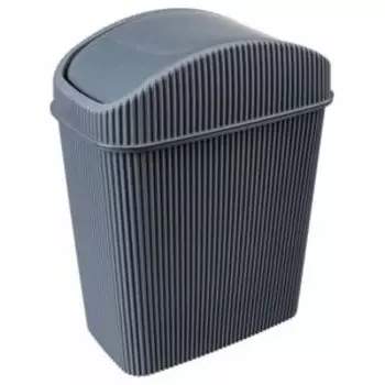 Контейнер для мусора Econova Velvet, 6 л, плавная крышка, серый