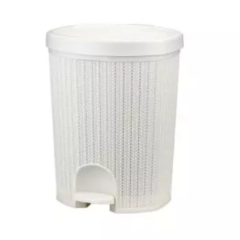 Контейнер для мусора Idea Вязание с педалью, 18 л, пластик, белый