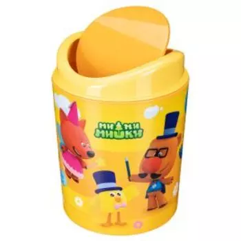 Контейнер для мусора Ми-ми-мишки, 1 л, плавная крышка, оранжевый